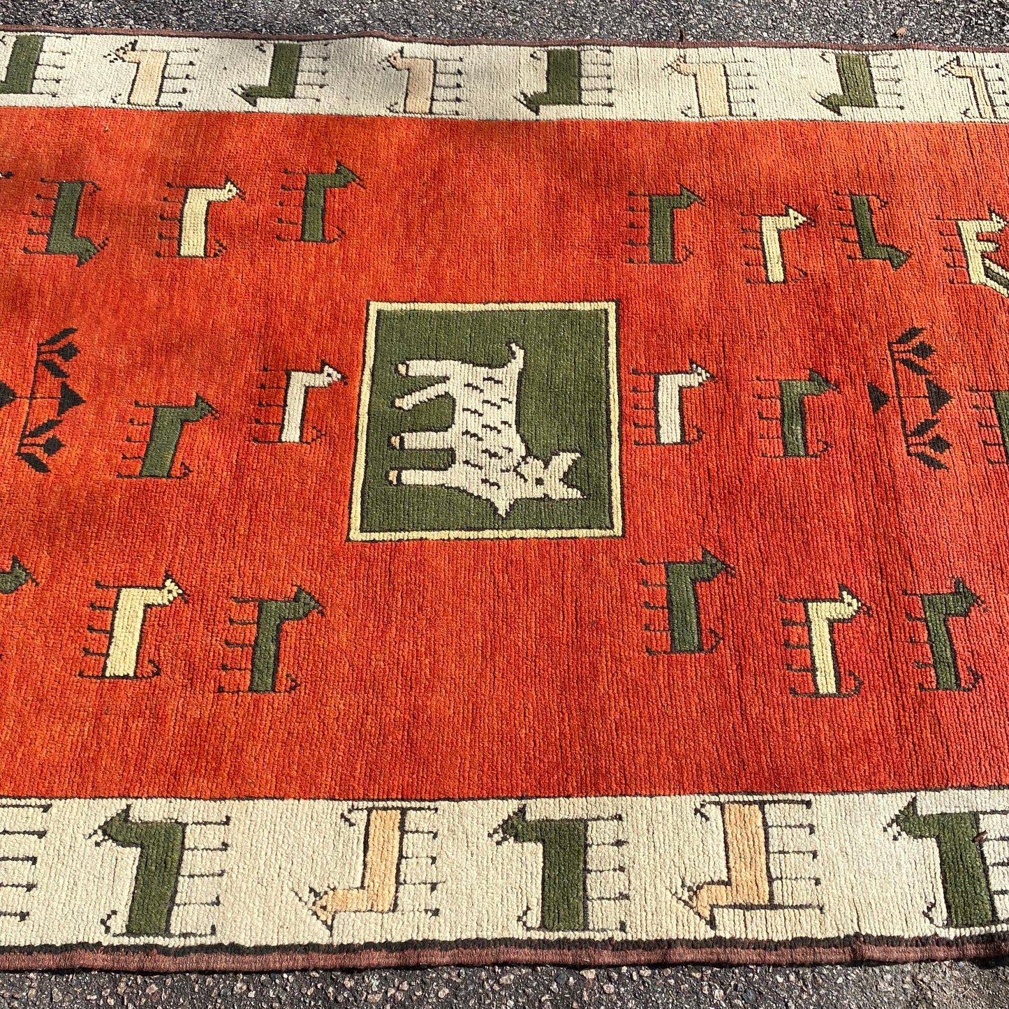 Vintage Rug, 4' 6 x 6' 8 Orange