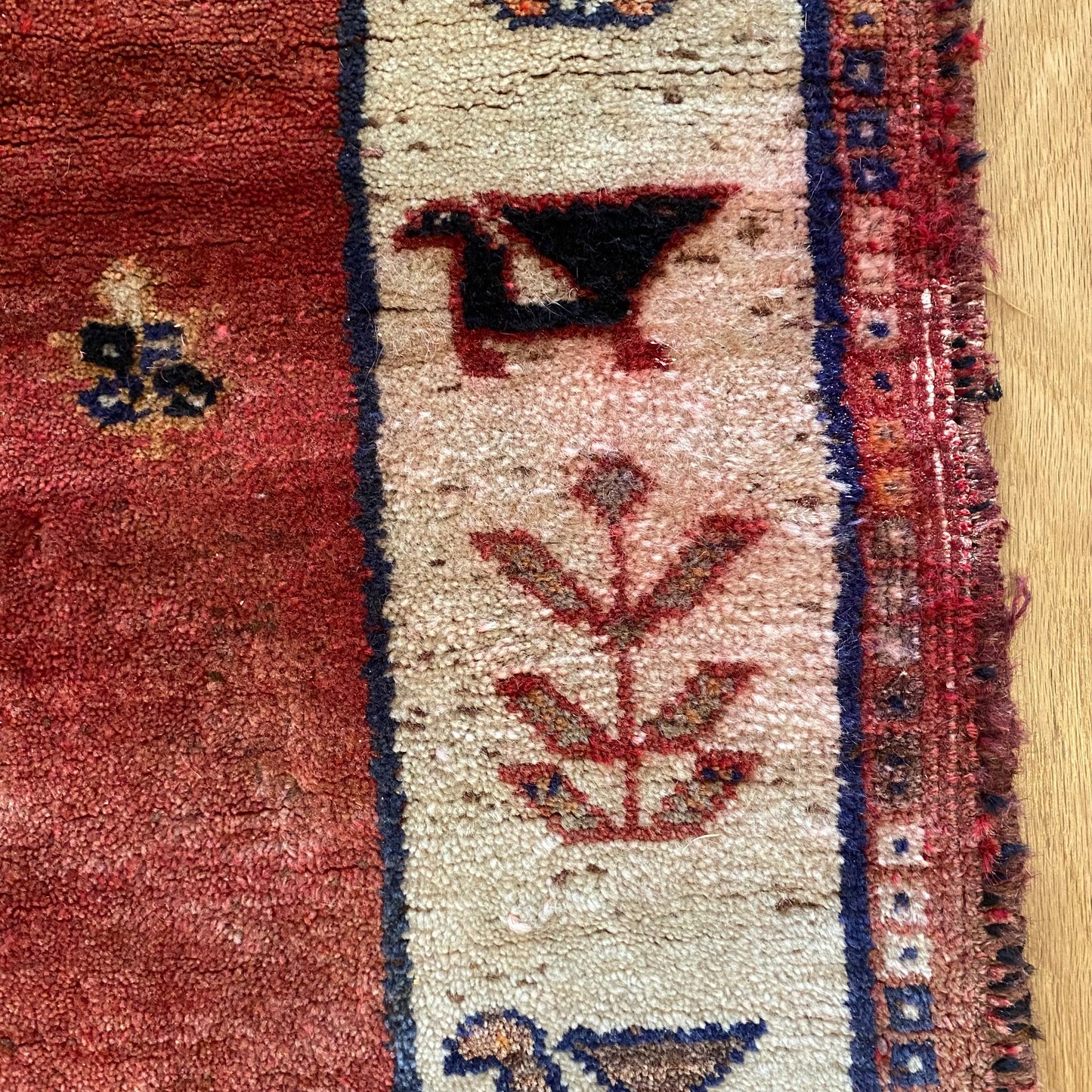 Persian Gabbeh Rug, 3' 10 x 5' 2 Vintage Red Brown - Jessie's Oriental Rugs