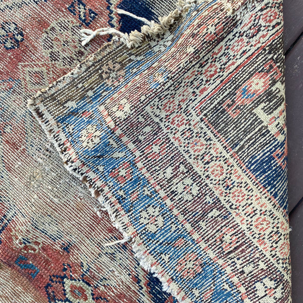 Antique Rug, 4' 1 x 4' 4 Blue