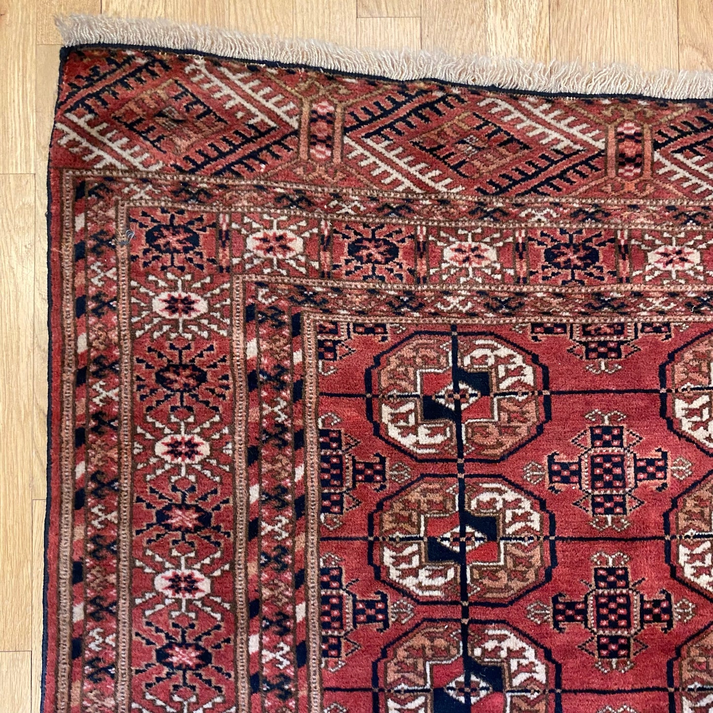 Turkmen Bokhara, 3' 11 x 5' 10 Vintage Red Brown