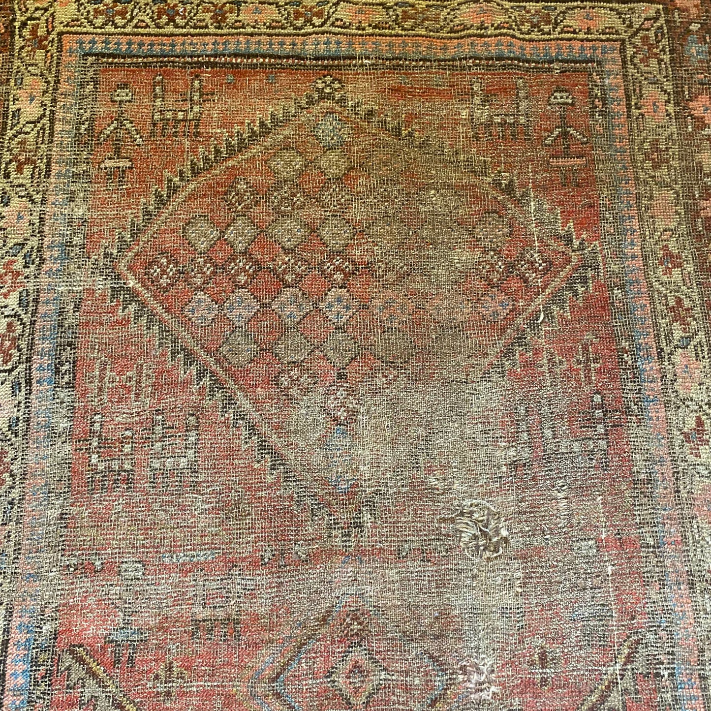 Antique Rug, 3' 9 x 4' 9 Red