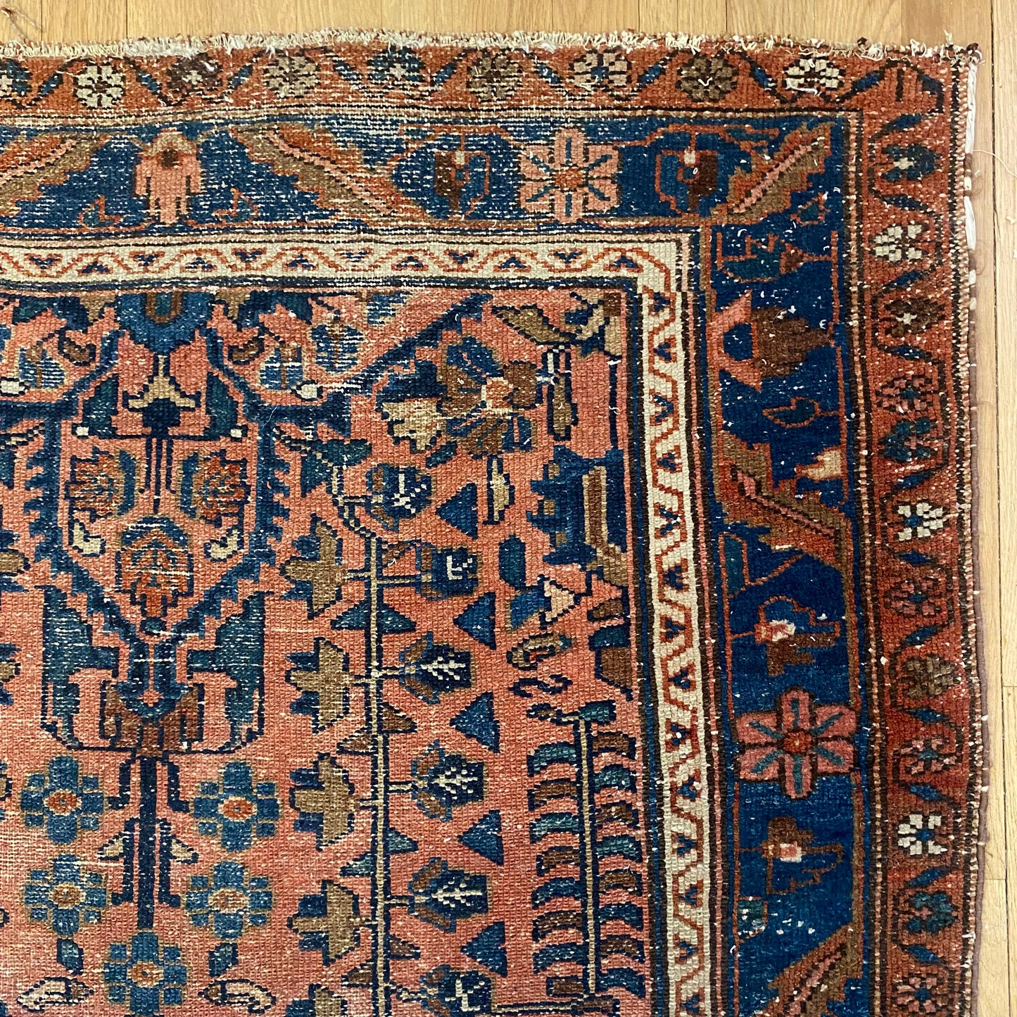 Persian Lilihan Rug, 3' 7 x 6' 7 Pink Vintage