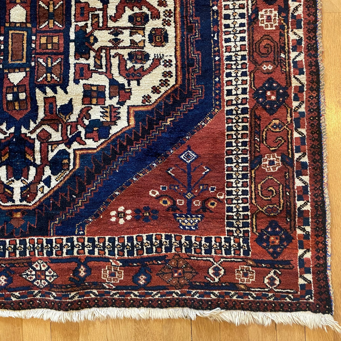 Persian Afshar Rug, 4' 2 x 6' Vintage Brown