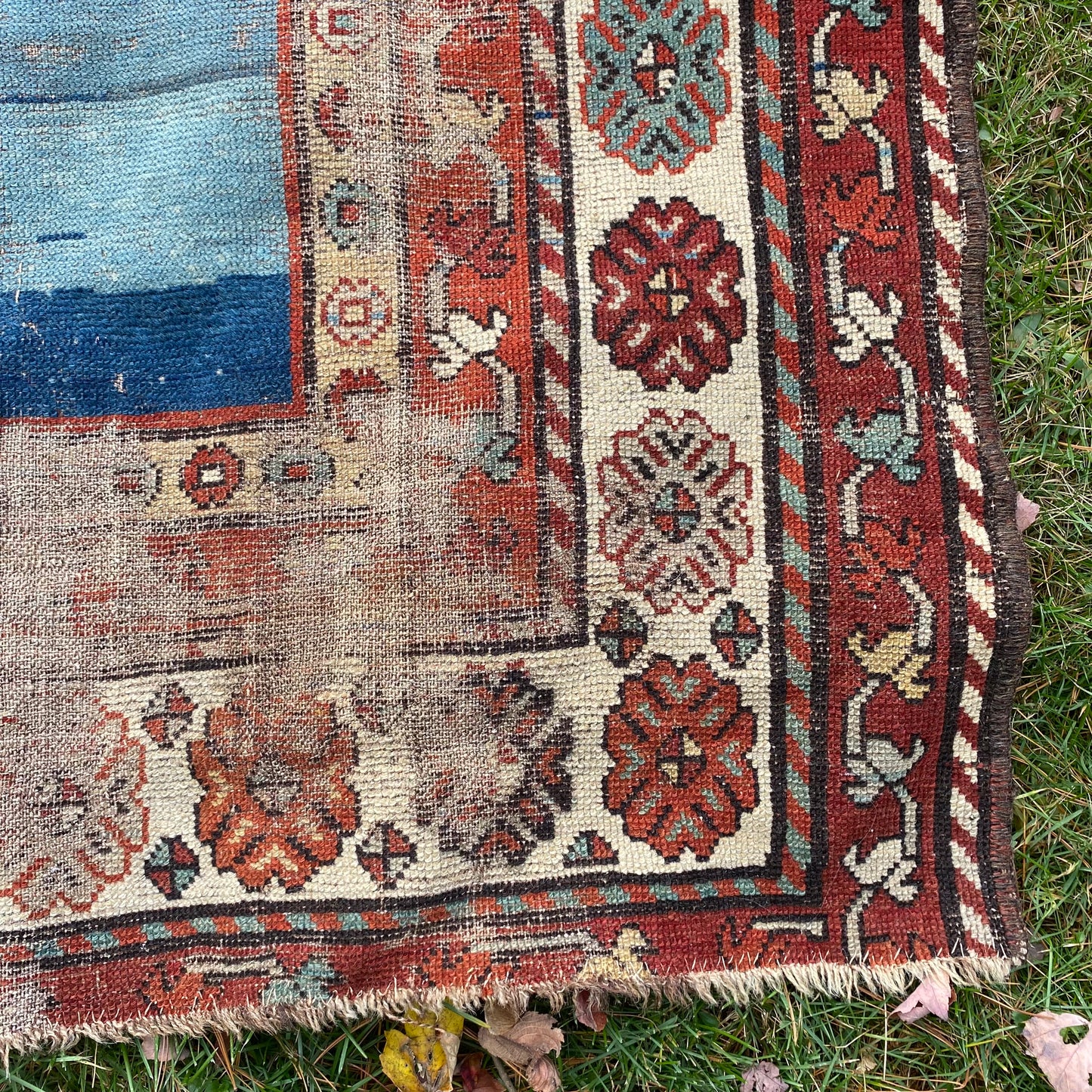 Antique Rug, 3' 5 x 7' 5 Blue