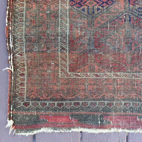 Antique Rug, 2' 7 x 4' 4 Brown