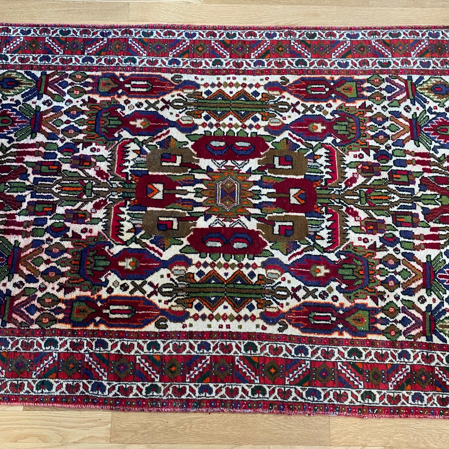 Vintage Rug, 3' 1 x 4' 8 White