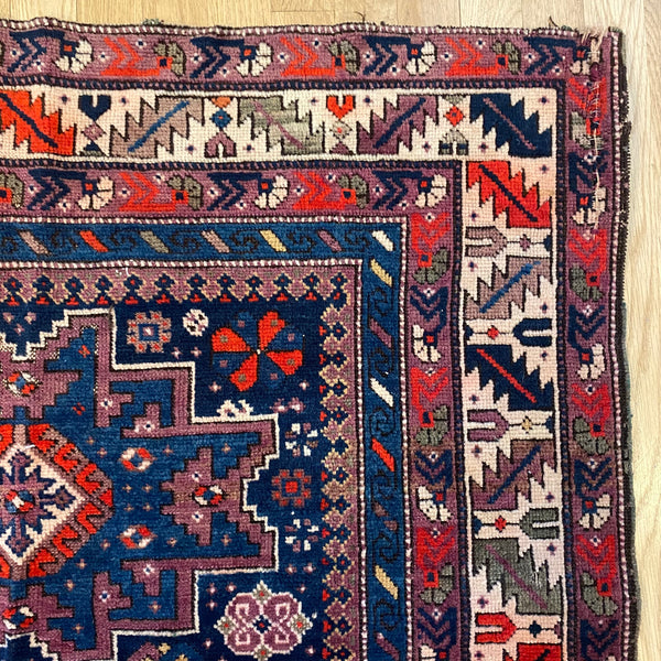 Antique Rug, 3' 7 x 4' 7 Blue