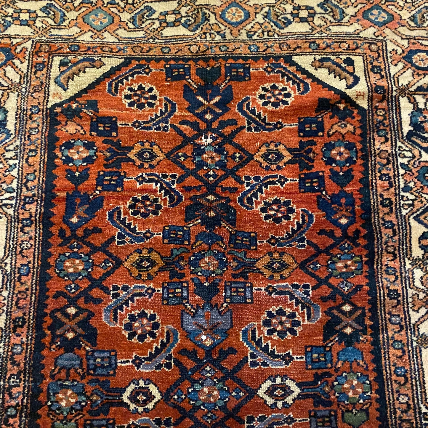 Persian Malayer, 3' 2 x 3' 9 Vintage Red Brown