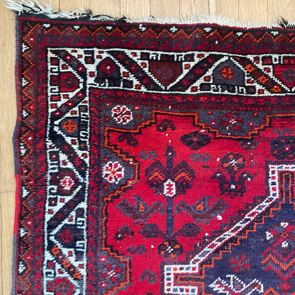 Vintage Rug, 3' 5 x 9' 5 Red