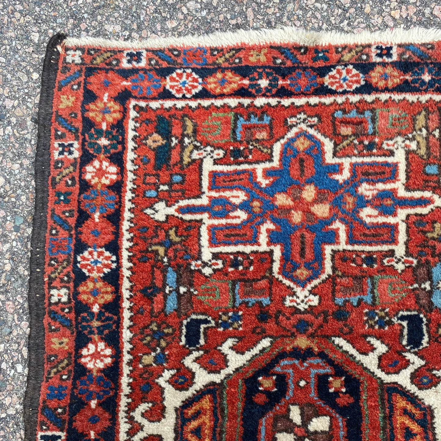 Vintage Rug, 2' x 2' 11 Red Orange