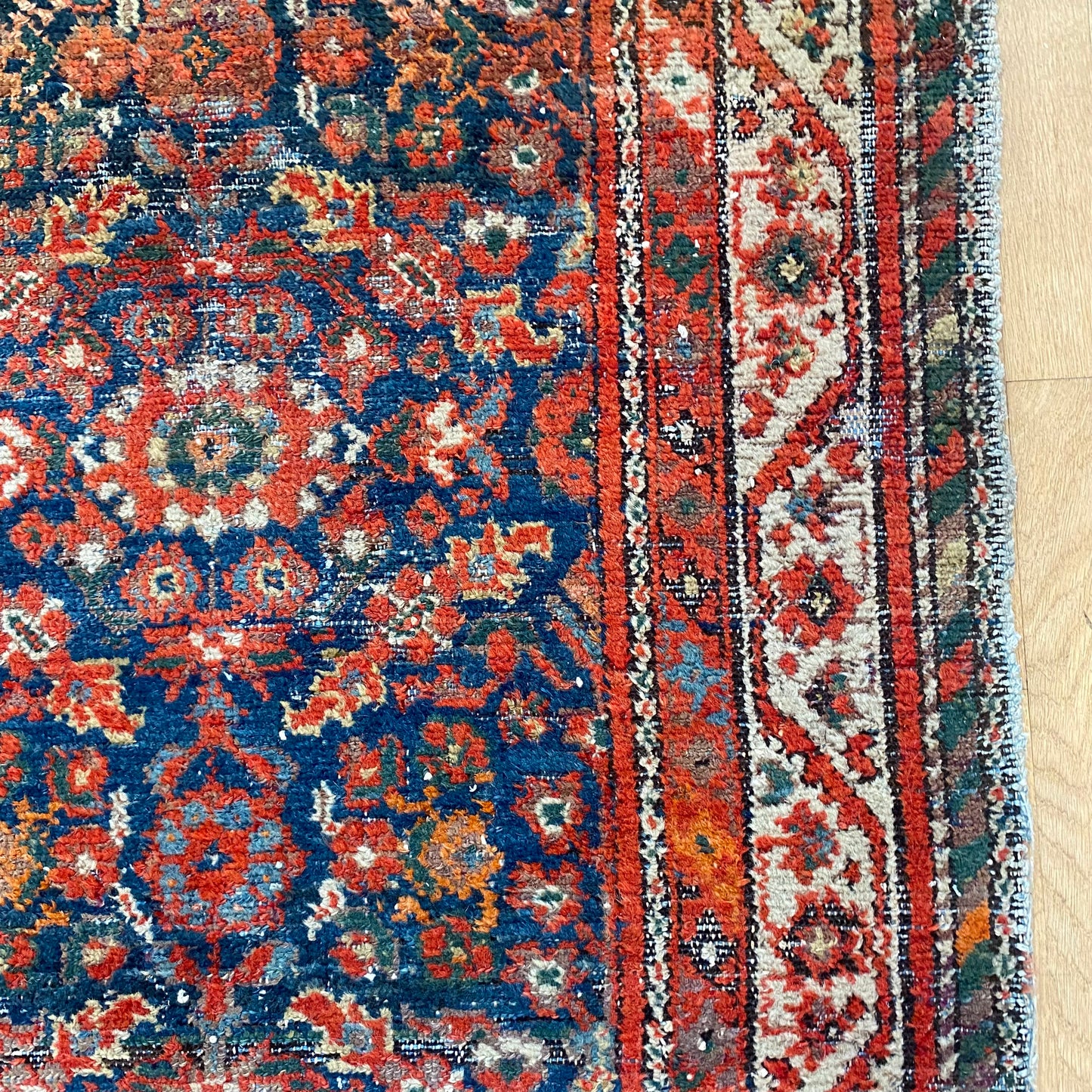 Persian Malayer, 4' 2 x 6' 3 Vintage Blue