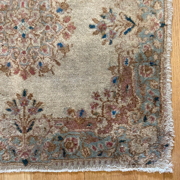 Vintage Rug, 2' x 2' Cream