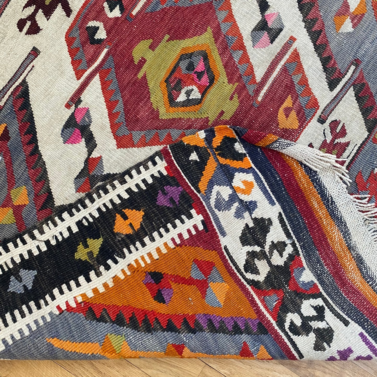Vintage Rug, 4' 4 x 5' 2 Red