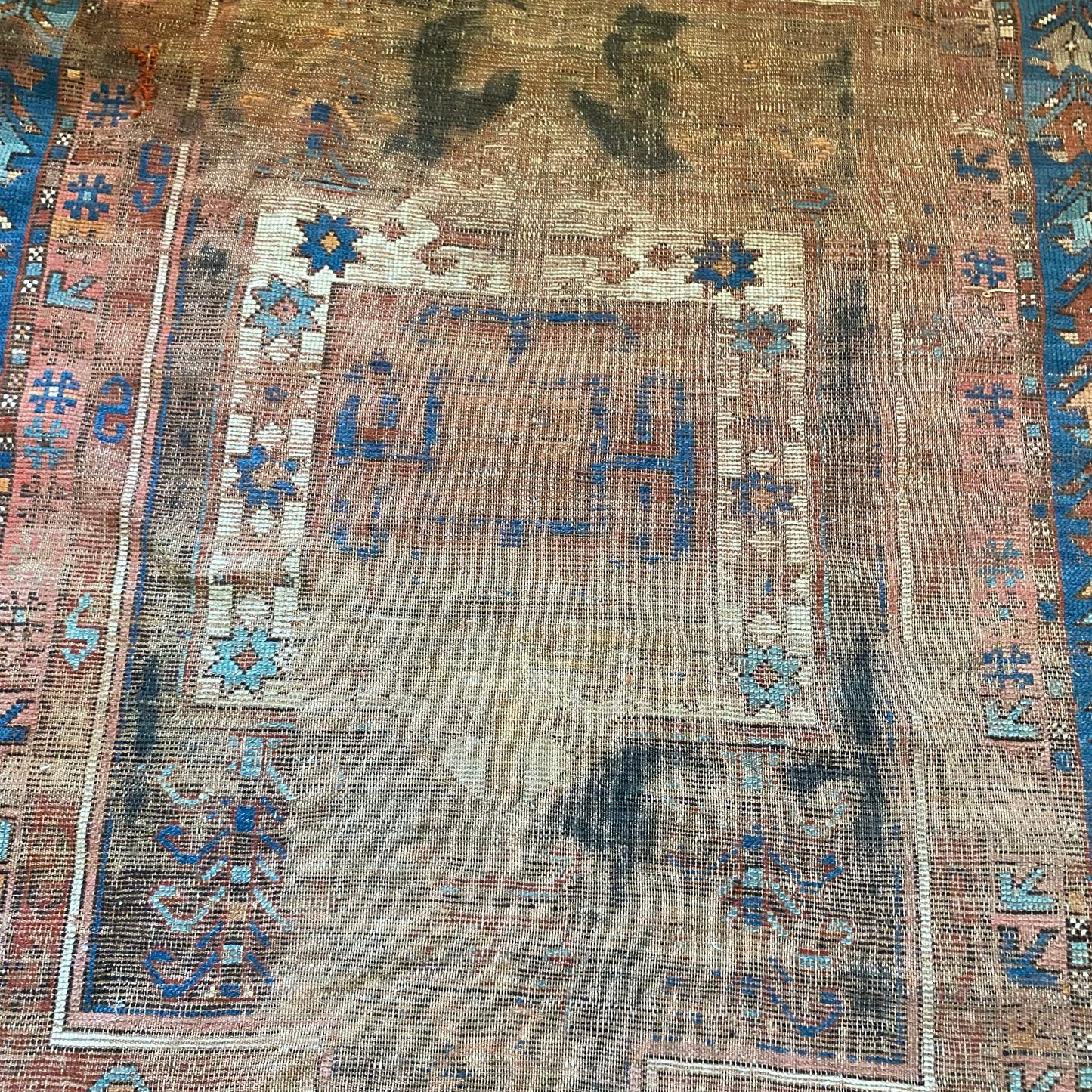 Antique Rug, 3' 6 x 5' 8 Red Brown