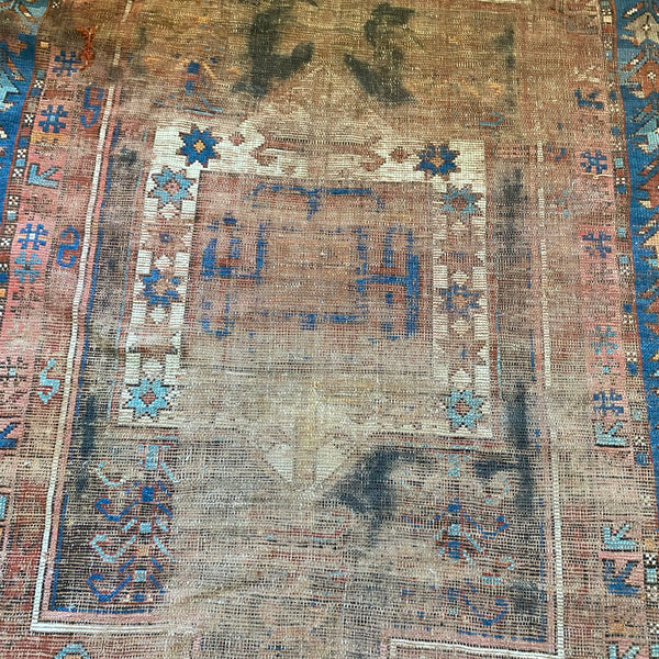 Antique Rug, 3' 6 x 5' 8 Red Brown