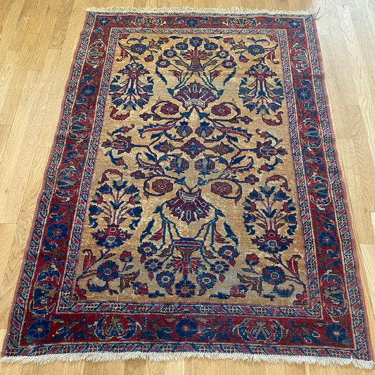 Vintage Rug, 3' 7 x 5' Gold