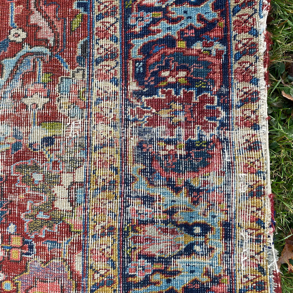 Vintage Rug, 7' 2 x 8' 8 Red