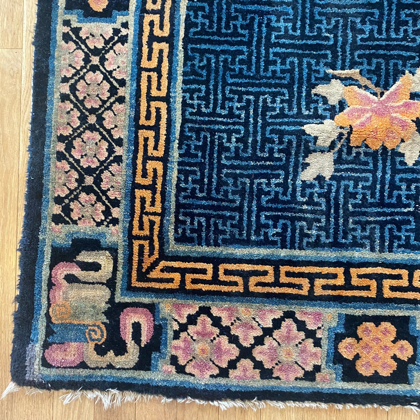 Peking Chinese Rug, 3' 4 x 5' 7 Vintage Blue - Jessie's Oriental Rugs