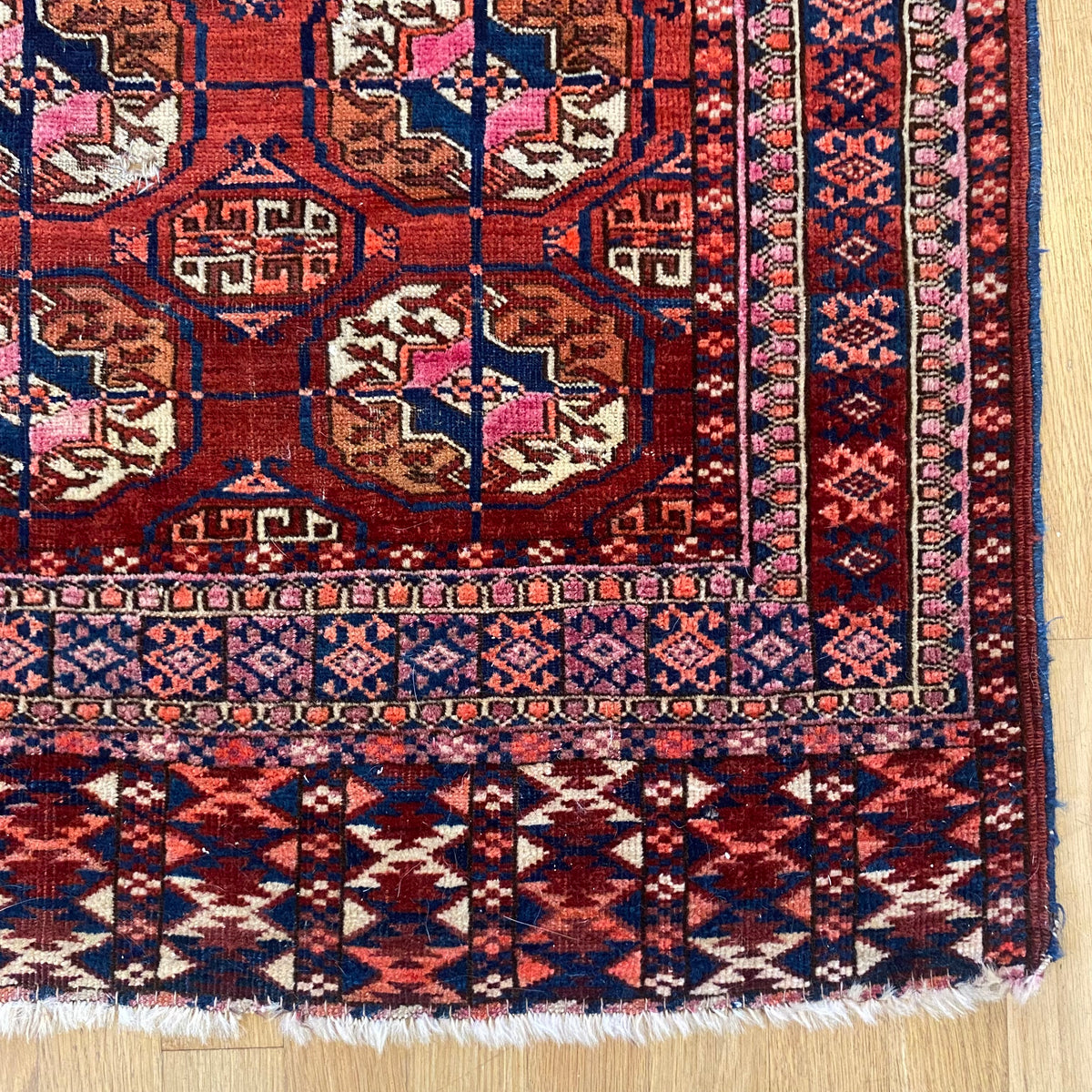 Vintage Rug, 3' 3 x 3' 10 Dark Terracotta