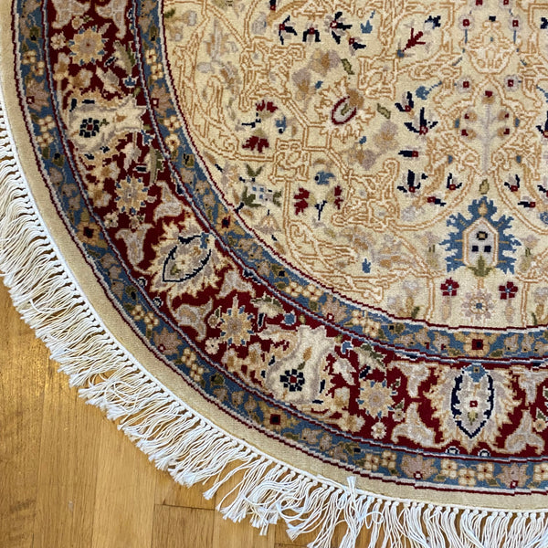 Vintage Rug, 3' 7 x 3' 8 Cream