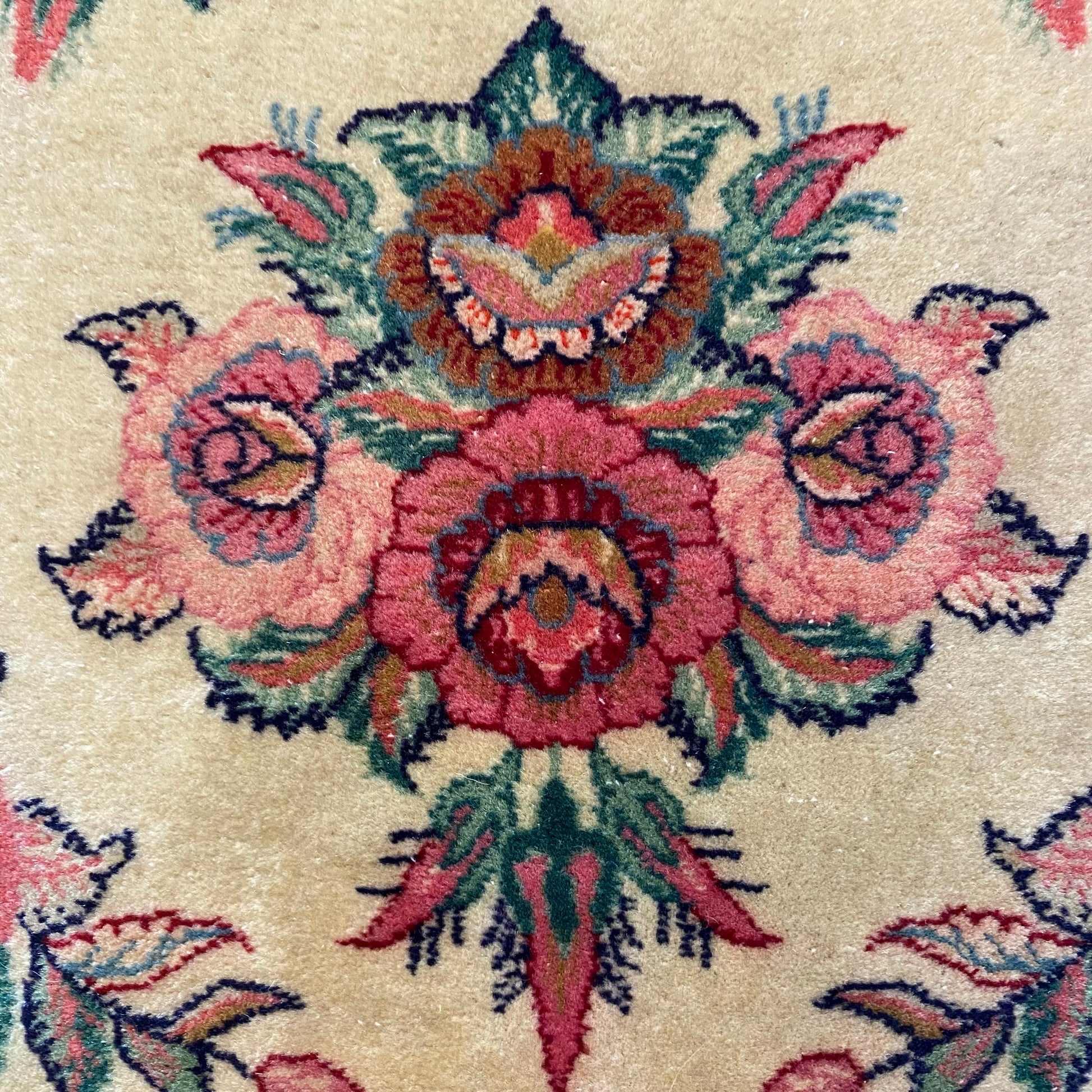 Persian Tabriz Rug, 2' 8 x 2' 2 Vintage Cream - Jessie's Oriental Rugs