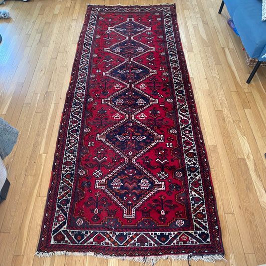 Vintage Rug, 3' 5 x 9' 5 Red