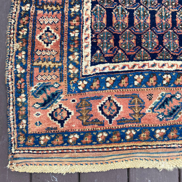 Vintage Rug, 4' x 4' 11 Blue