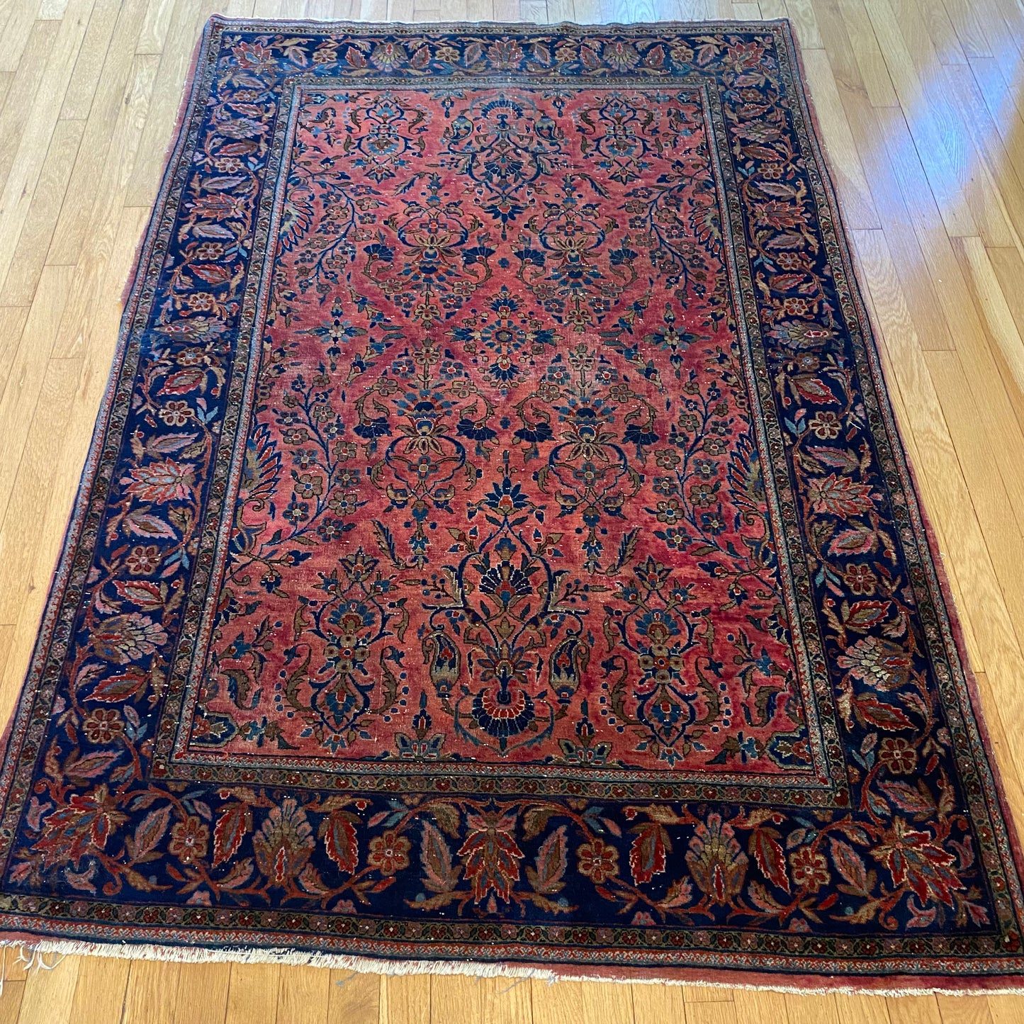 Vintage Rug, 4' 3 x 6' 3 Rose