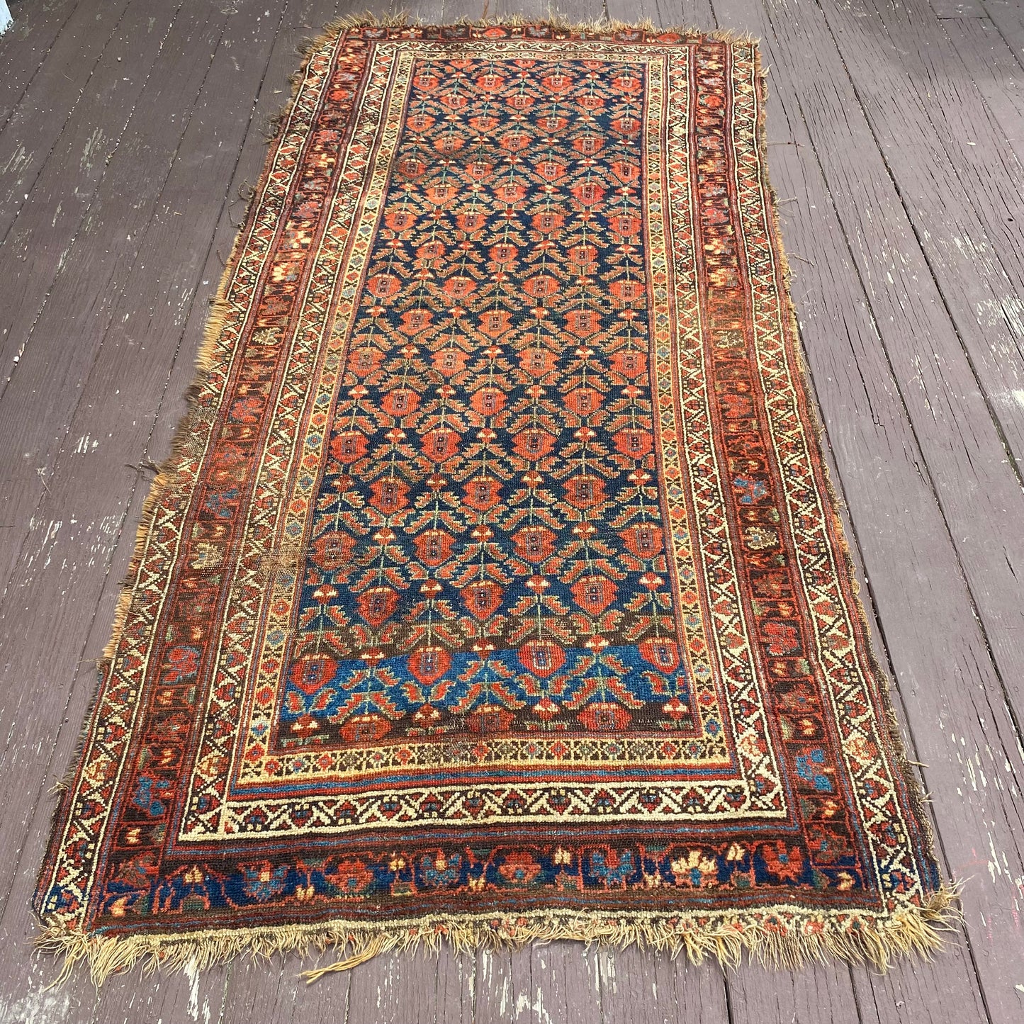 Vintage Rug, 3' 10 x 8' Blue