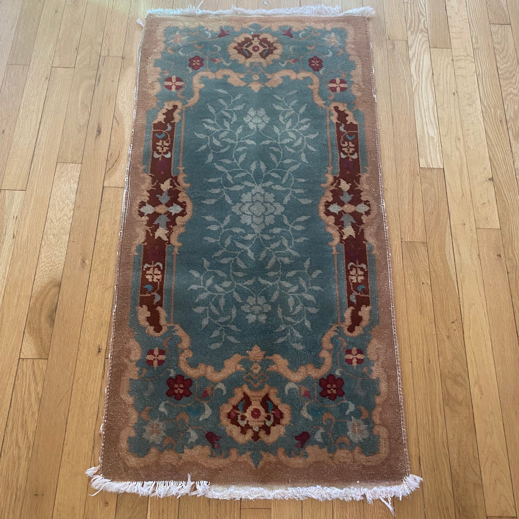 Vintage Rug, 2' x 4' 1 Blue