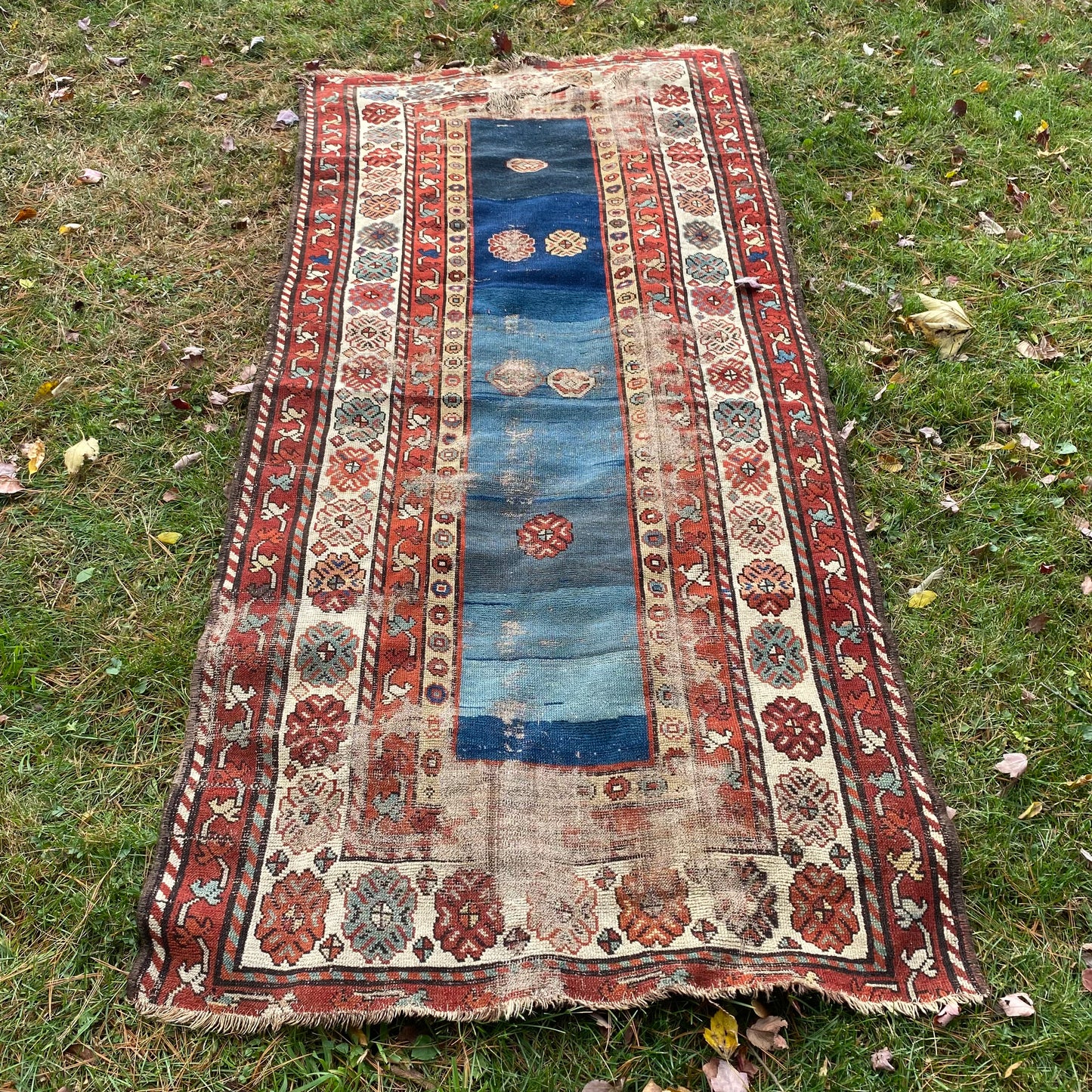 Antique Rug, 3' 5 x 7' 5 Blue
