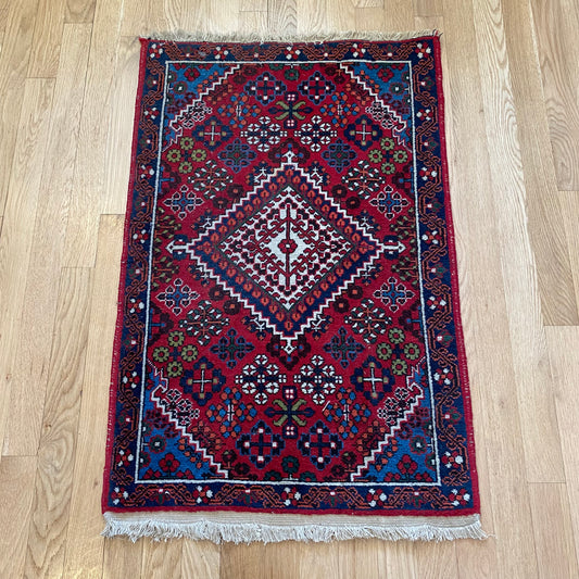 Vintage Rug, 1' 11 x 3' Red