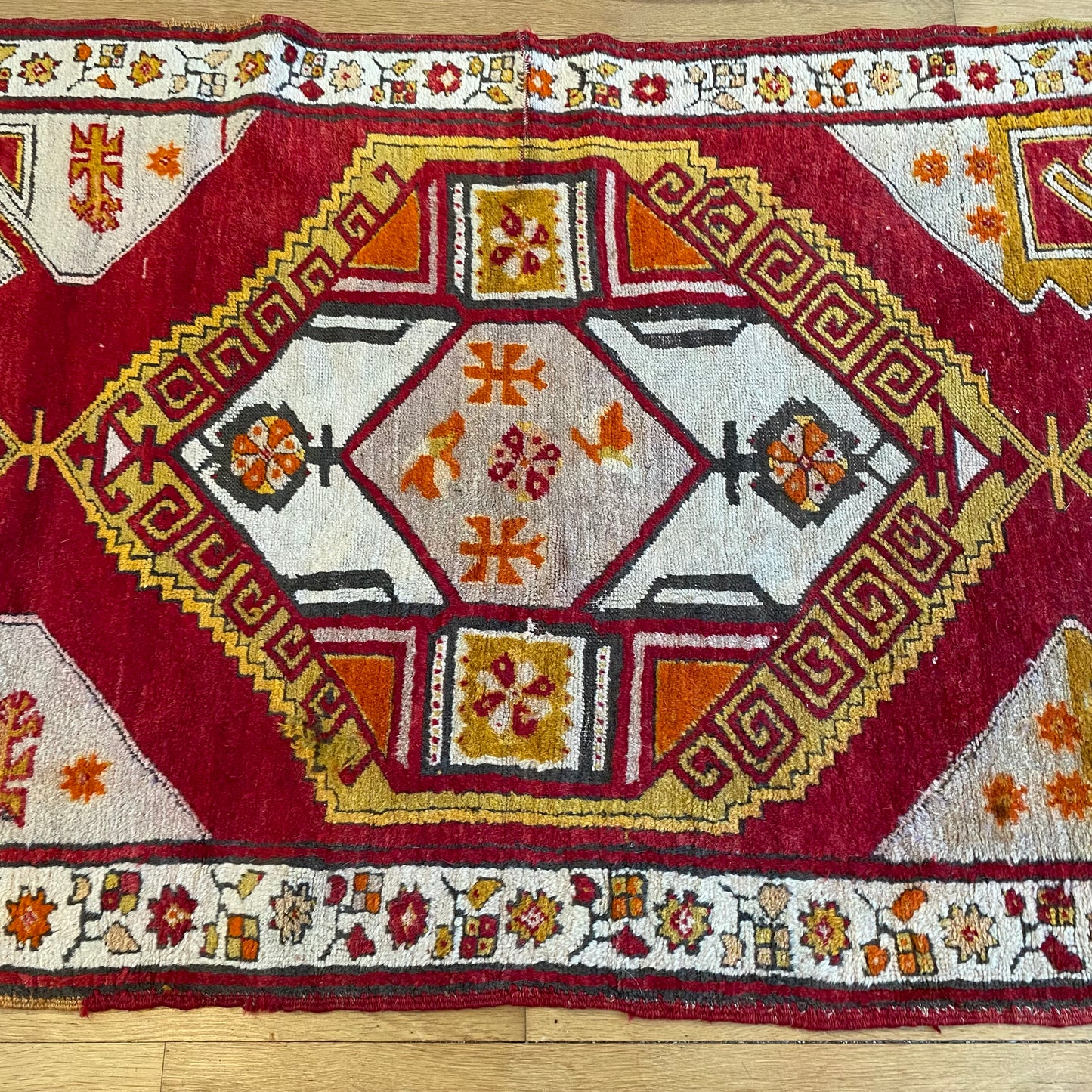 Vintage Rug, 3' 6 x 6' 1 Red Turkish