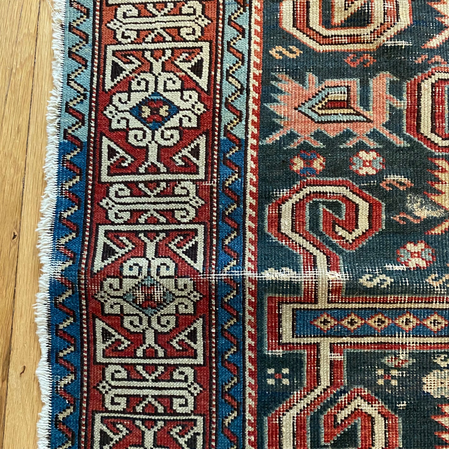 Antique Rug, 3' x 4' 2 Blue