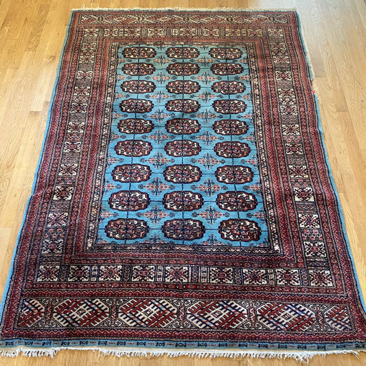 Vintage Rug, 4' 3 x 6' Blue