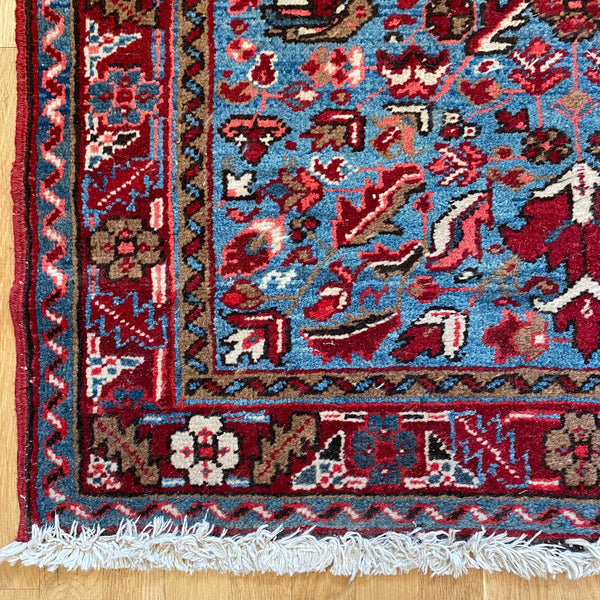 Vintage Rug, 3' 4 x 4' 4 Blue