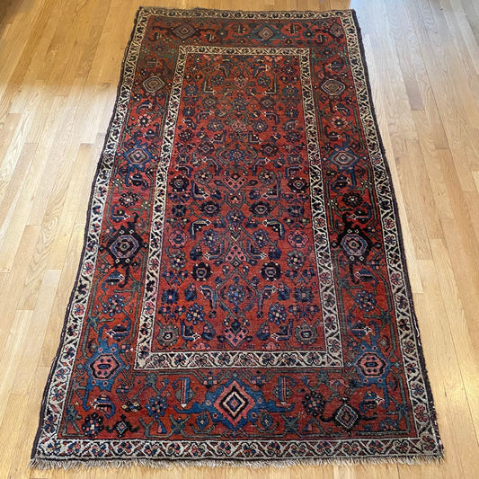 Vintage Rug, 3' 9 x 7' 2 Red Brown