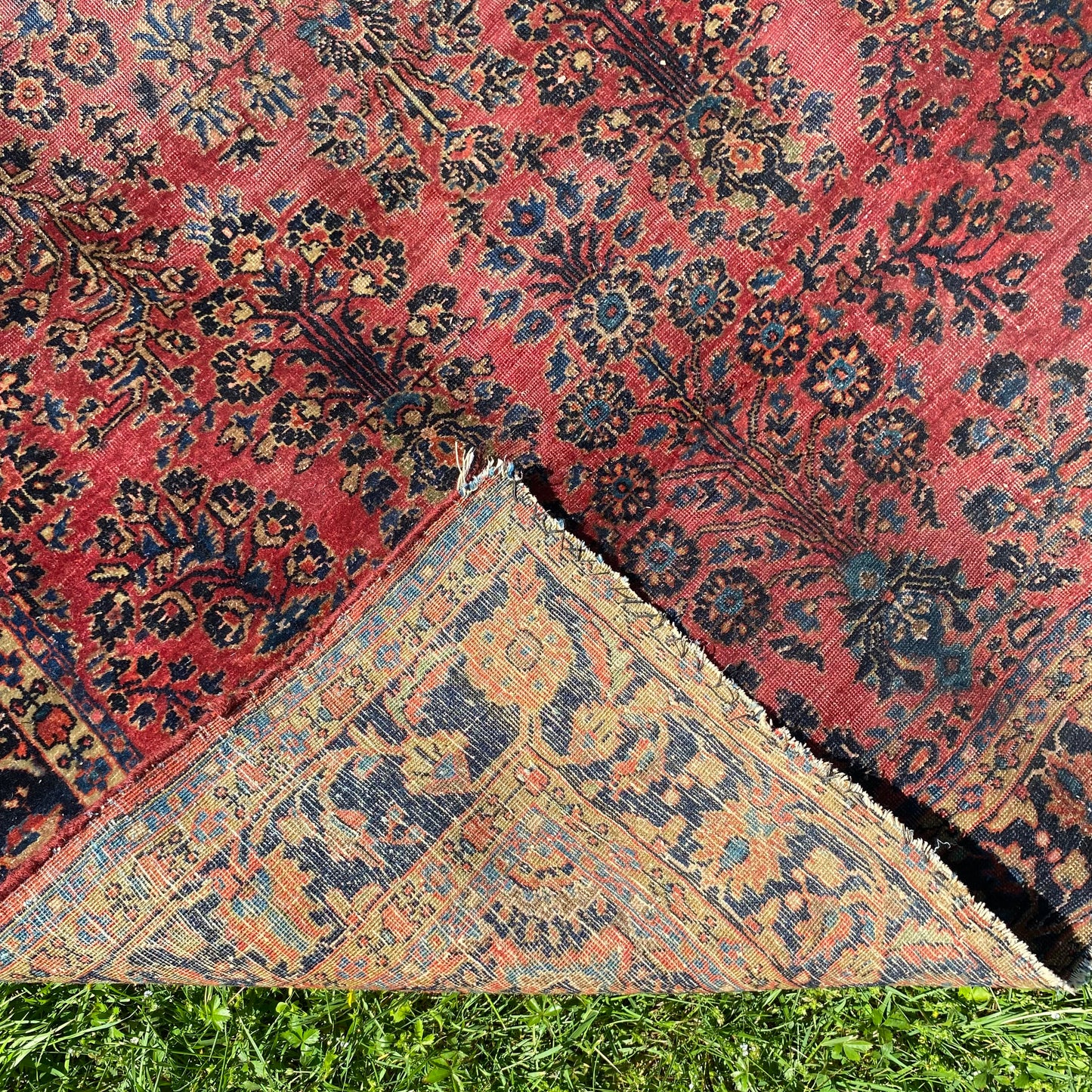 Vintage Rug, 4' 6 x 6' 7 Dark Pink