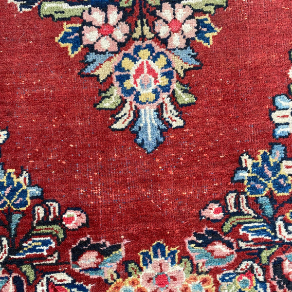 Vintage Rug, 4' 2 x 7' Red