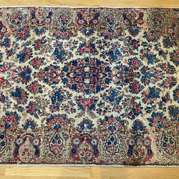 Vintage Rug, 3' x 4' 11 Cream