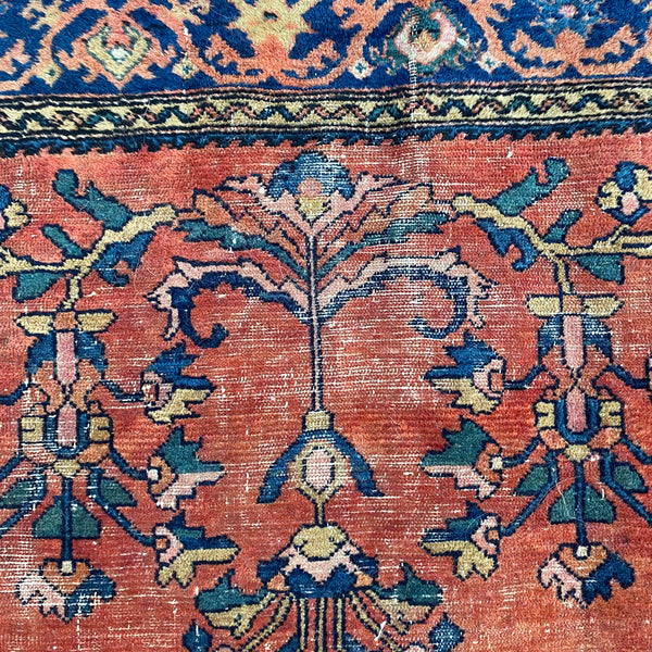 Vintage Rug, 3' 10 x 4' 5 Red Orange