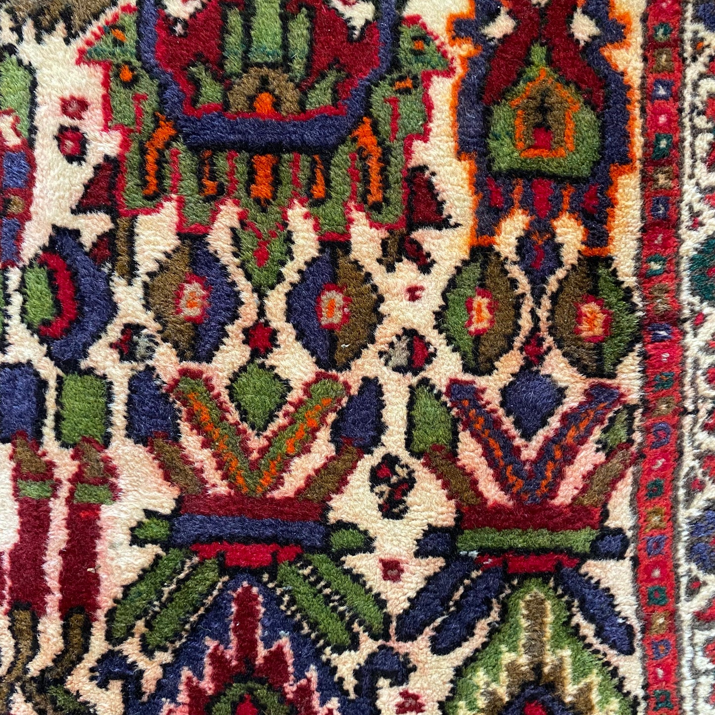 Vintage Rug, 3' 1 x 4' 8 White