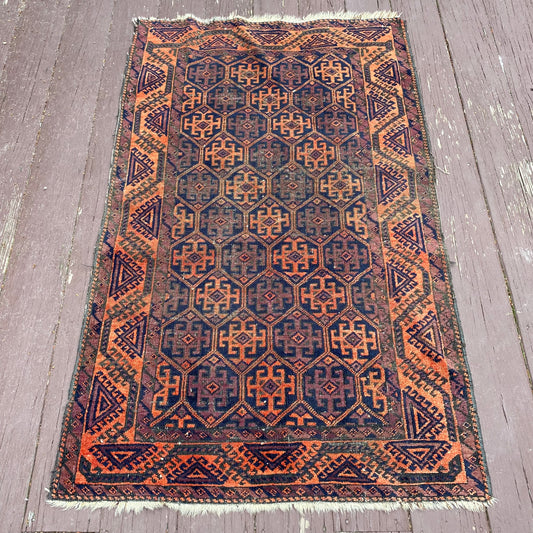 Vintage Rug, 2' 10 x 4' 8 Blue