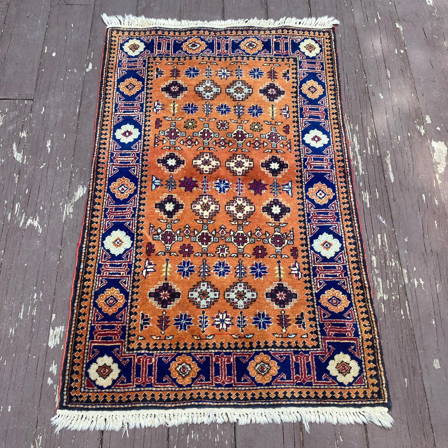 Vintage Rug, 2' 6 x 4' 2 Orange Brown