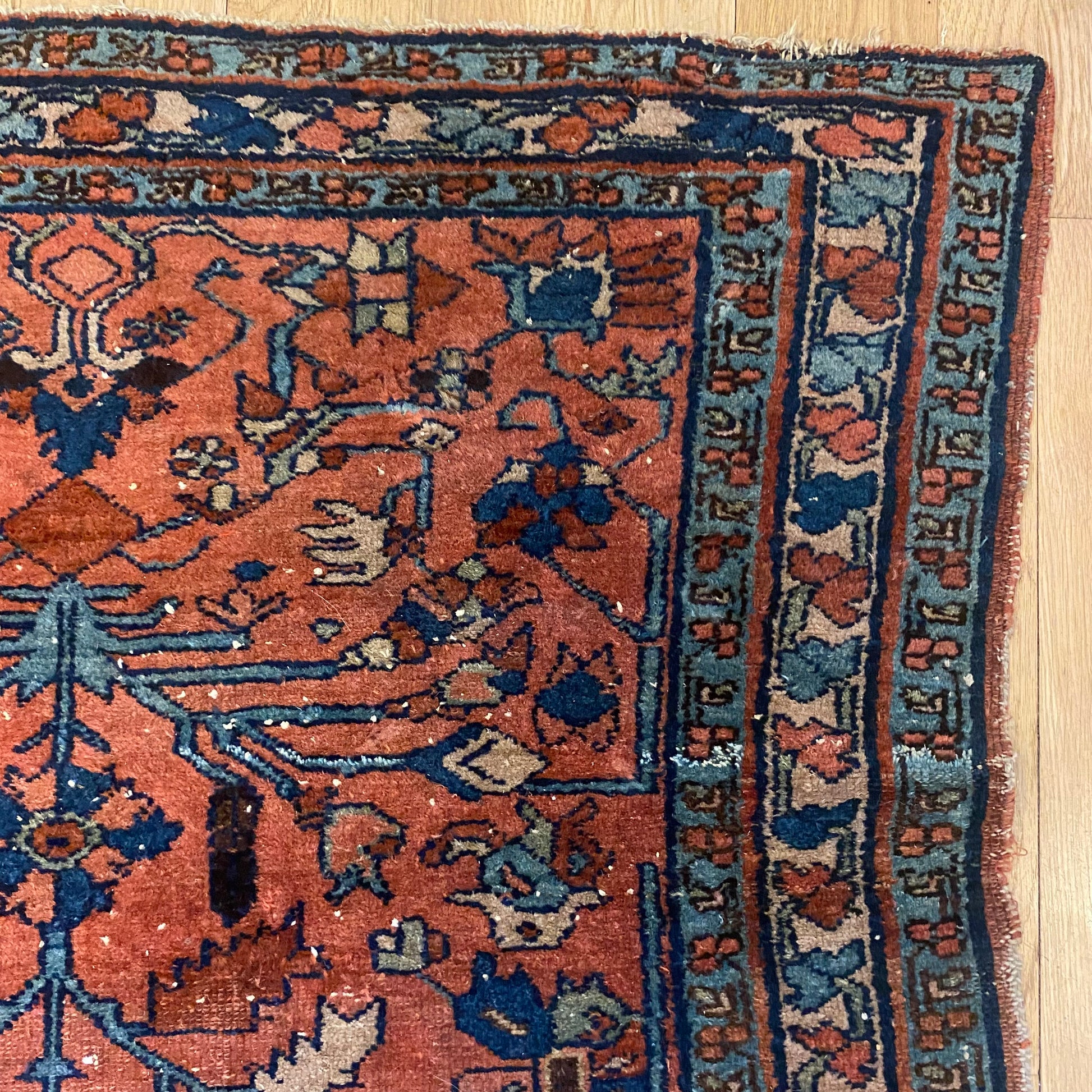 Persian Lilihan Rug, 3' 5 x 5' Vintage Dark Rose - Jessie's Oriental Rugs