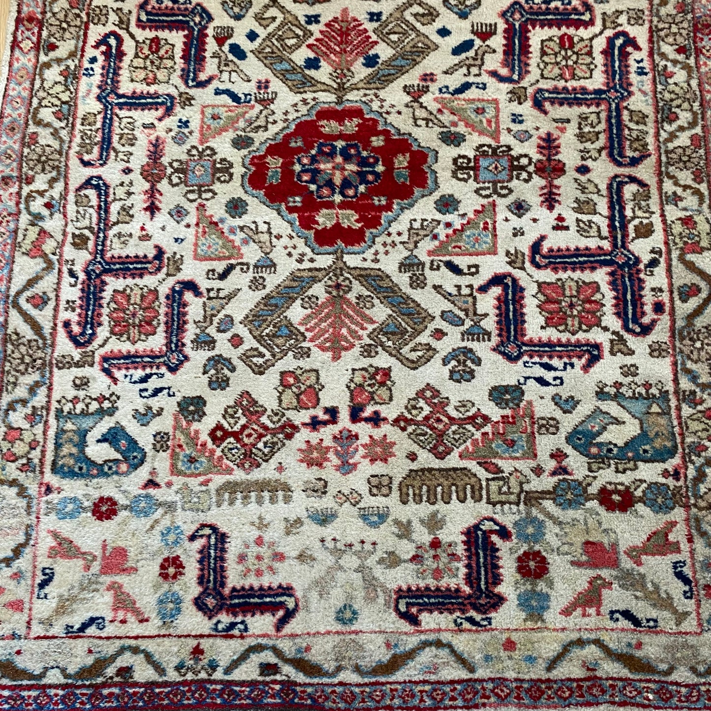Vintage Rug, 2' 11 x 4' White