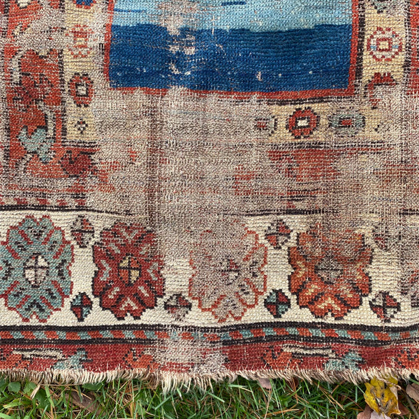 Antique Rug, 3' 5 x 7' 5 Blue