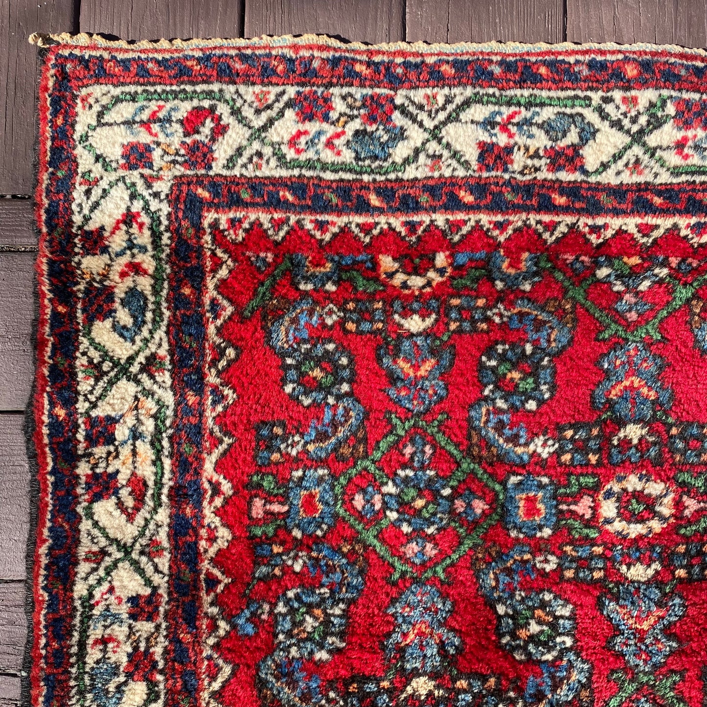 Vintage Rug, 3' 4 x 5' Red