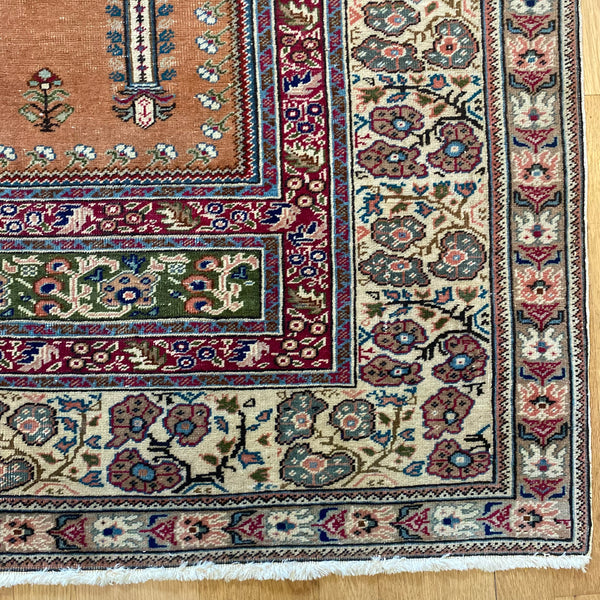 Vintage Rug, 3' 11 x 5' 9 Orange Brown