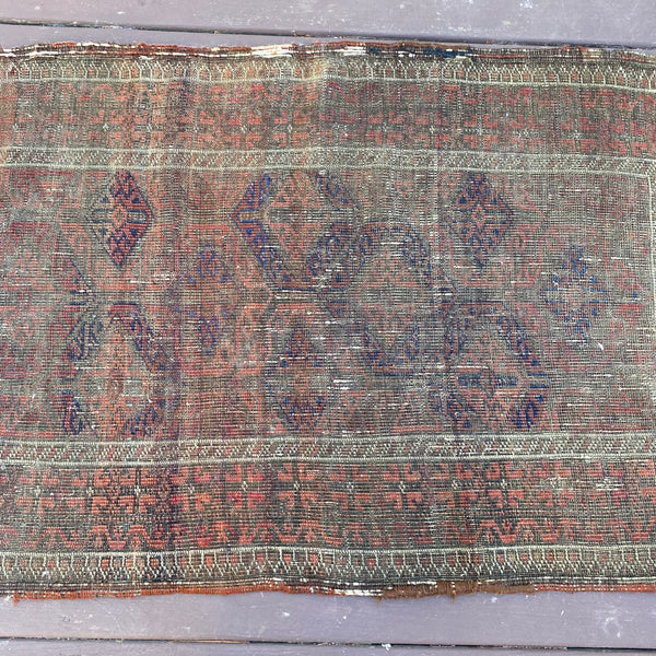 Antique Rug, 2' 7 x 4' 4 Brown